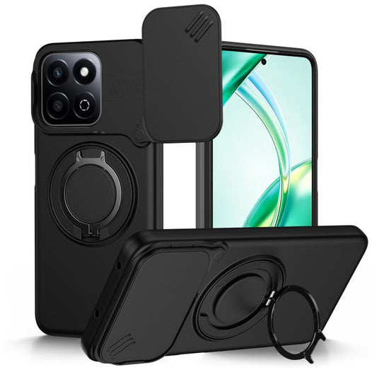 Camera Sliding Shield Magnetic Rotation Holder Phone Case, For Honor 200 Smart 5G, For Honor X9b 5G, For Honor X9a 5G  