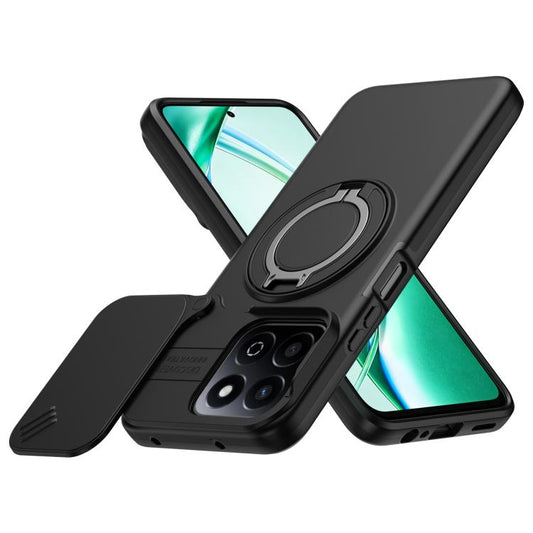 Camera Sliding Shield Magnetic Rotation Holder Phone Case, For Honor 200 Smart 5G, For Honor X9b 5G, For Honor X9a 5G  