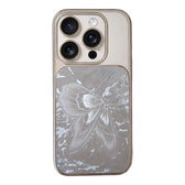 Butterfly Pattern Electroplated PC + Glass Phone Case, For iPhone 13 Pro Max, For iPhone 13 Pro, For iPhone 13  