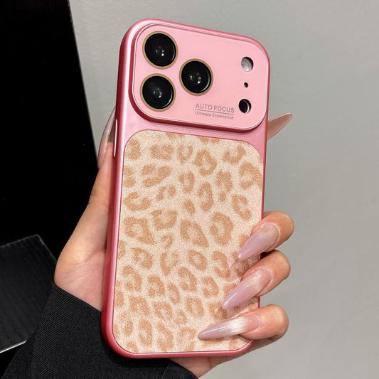 Large Window Full Coverage Glitter Leopard Print Phone Case, For iPhone 17 Pro Max, For iPhone 17 Pro, For iPhone 17, For iPhone Air  
