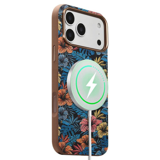 Denior Vintage Boho Embroidery Style Magnetic Protective Phone Case, For iPhone 18 Pro, For iPhone 18 Pro Max, For iPhone 17 Pro Max, For iPhone 17 Pro  