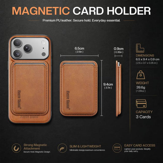 Fierre Shann Oil Wax Vegan Leather Magnetic Card Holder Phone Case, For iPhone 18 Pro / 17 Pro, For iPhone 18 Pro Max / 17 Pro Max, For iPhone 17e / 16e, For iPhone 17  