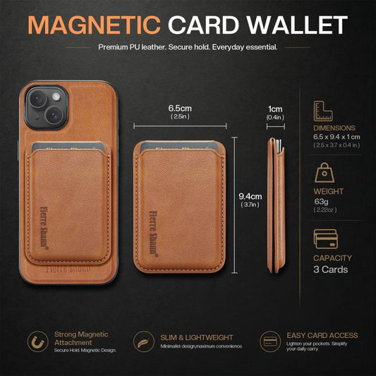 Fierre Shann Oil Wax Vegan Leather Magnetic Folding Card Wallet Phone Case, For iPhone 15, For iPhone 14 / 13, For iPhone 14 Pro, For iPhone 14 Pro Max  