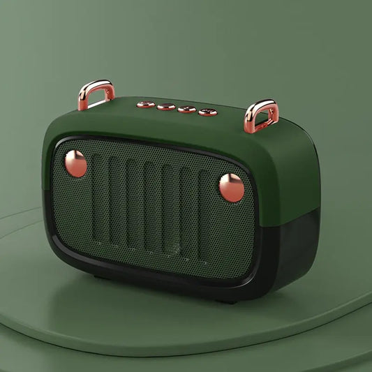 Cool Vintage Portable Bluetooth V5.0 Speaker Long Worktime Outdoor Loudspeaker Support TF Card/U Disk/FM Wireless Subwoofer Utrano