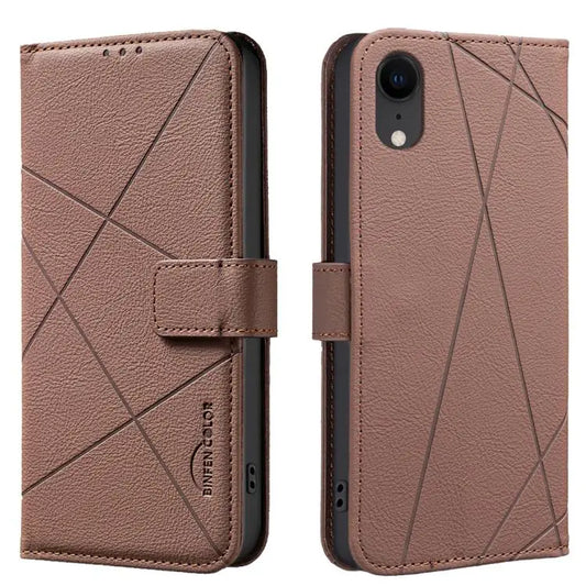 Geometric Pattern RFID Leather Phone Case, For iPhone XR, For iPhone XS Max, For iPhone 6 Plus / 7 Plus / 8 Plus  
