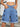 Heart-Pattern Rolled Hem Denim Shorts  