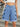 Heart-Pattern Rolled Hem Denim Shorts  