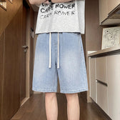 Ice Silk Denim Shorts Men's Five-Quarter Pants  
