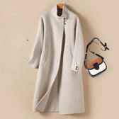 Long Stand-up Collar High-grade Double-sided Woolen Coat  