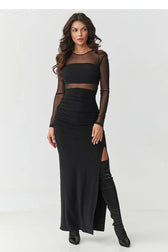  Long dress model 218306 Makadamia 
