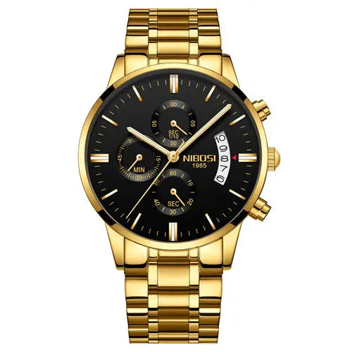 Men Watch Chronograph Sport Mens Watches Top Brand Luxury Waterproof Full Steel Quartz Gold Clock Men Relogio Masculino 