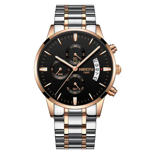 Men Watch Chronograph Sport Mens Watches Top Brand Luxury Waterproof Full Steel Quartz Gold Clock Men Relogio Masculino 