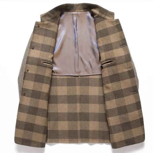 Men's Double-faced Woolen Goods Wool Overcoat Men's Mid-length Coat  