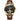 OLEVS 6650 Men Multifunctional Waterproof Hollow Leather Strap Mechanical Watch - UTrano