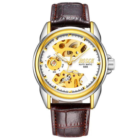 Pausini automatic mechanical watches Mens watch Korean business hollow waterproof mechanical watch wholesale gift 
