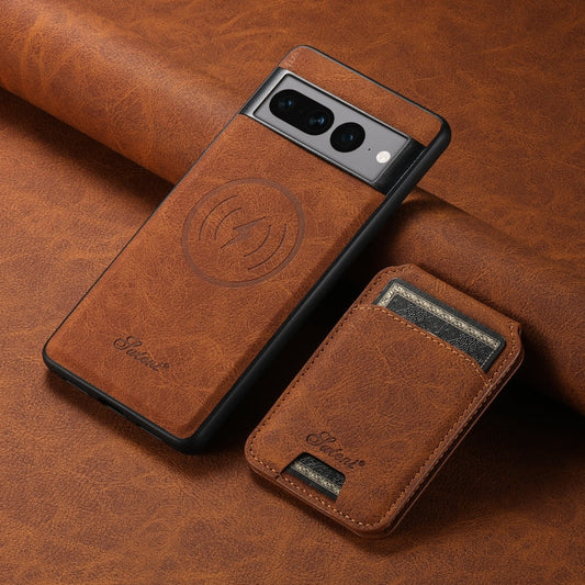 Suteni H16 Litchi Texture Leather Detachable Wallet Back Phone Case, For Google Pixel 7a, For Google Pixel 7 Pro, For Google Pixel 7, For Google Pixel 6a, For Google Pixel 6 Pro, For Google Pixel 6  
