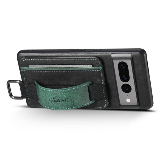 Suteni H13 Card Wallet Wrist Strap Holder PU Phone Case, For Googel Pixel 11 Pro XL, For Googel Pixel 11, For Googel Pixel 11 Pro, For Googel Pixel 10 Pro XL, For Googel Pixel 10 Pro, For Googel Pixel 10, For Google Pixel 9 Pro XL, For Googel Pixel 9 Pro  