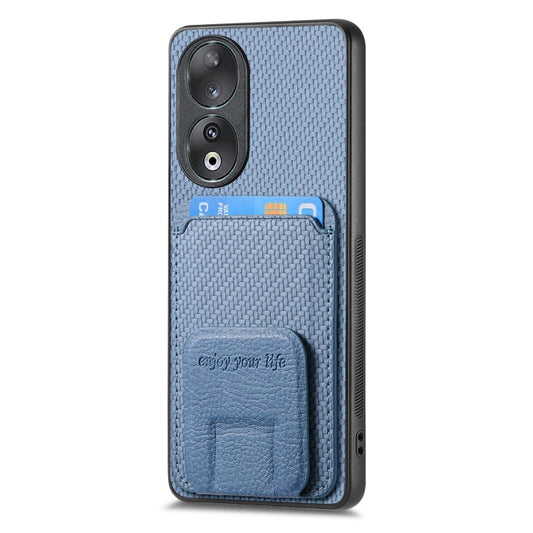 Carbon Fiber Card Bag Fold Stand Phone Case, For Honor 80, For Honor 80 Pro, For Honor X40, For Honor X8 5G  