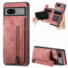 Retro Leather Zipper Wallet Back Phone Case, For Google Pixel 7, For Google Pixel 6a, For Google Pixel 6 Pro, For Google Pixel 6  
