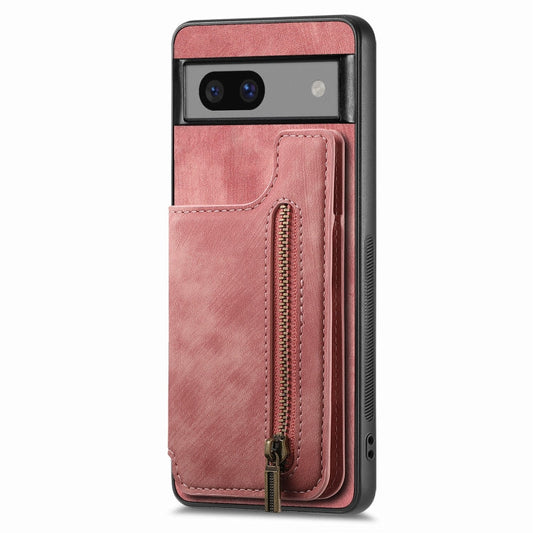 Retro Leather Zipper Wallet Back Phone Case, For Google Pixel 7, For Google Pixel 6a, For Google Pixel 6 Pro, For Google Pixel 6  