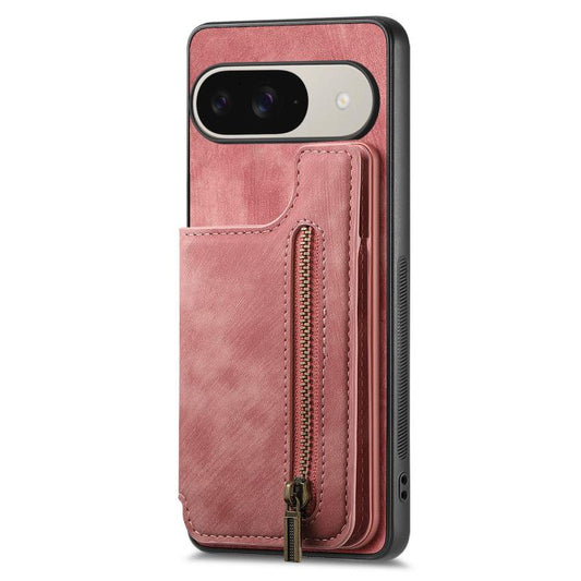 Retro Leather Zipper Wallet Back Phone Case, For Google Pixel 10 / 10 Pro  