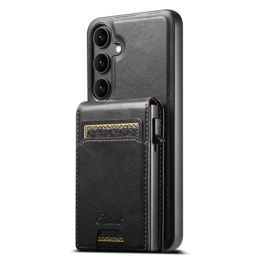 Suteni H19 Oil Wax 2-in-1 MagSafe Removable Card Box Back Phone Case, For Samsung Galaxy S26+ 5G, For Samsung Galaxy S26 Ultra 5G, For Samsung Galaxy S25 5G, For Samsung Galaxy S25+ 5G, For Samsung Galaxy S25 Ultra 5G, For Samsung Galaxy S24 Ultra 5G  ...  