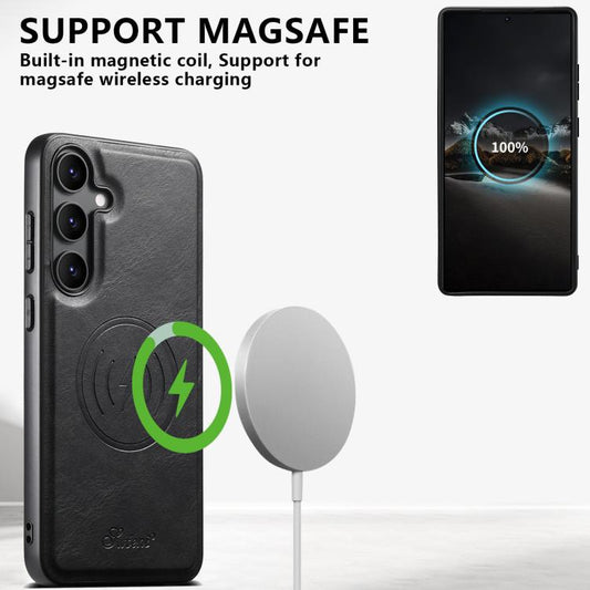 Suteni H19 Oil Wax 2-in-1 MagSafe Removable Card Box Back Phone Case, For Samsung Galaxy S26+ 5G, For Samsung Galaxy S26 Ultra 5G, For Samsung Galaxy S25 5G, For Samsung Galaxy S25+ 5G, For Samsung Galaxy S25 Ultra 5G, For Samsung Galaxy S24 Ultra 5G  ...  