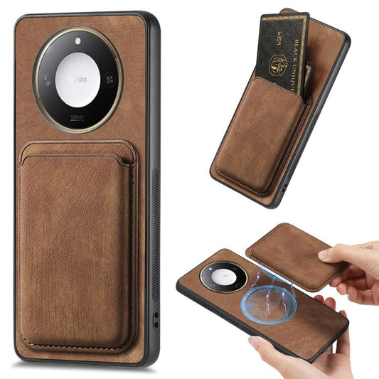 Retro Leather Card Bag Magnetic Phone Case, For Honor X60 Pro 5G, For Honor X60 5G  