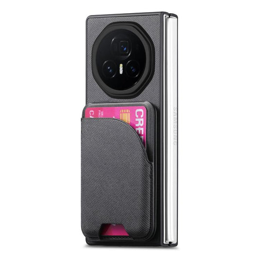 Twill Fabric Leather Skin Card Bag Magnetic Back Phone Case, For Honor Magic V3  