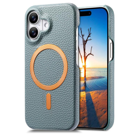 Litchi Texture Brushed MagSafe PU Back Cover Phone Case, For iPhone 16, For iPhone 15 Pro Max, For iPhone 15 Pro  
