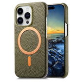 Litchi Texture Brushed MagSafe PU Back Cover Phone Case, For iPhone 15 Plus, For iPhone 15, For iPhone 14 Plus  