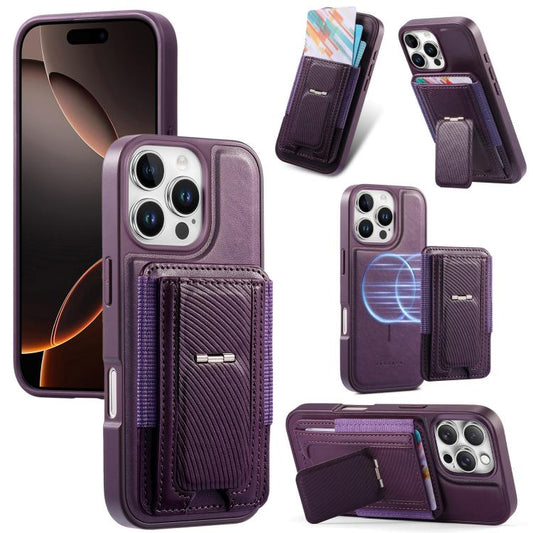 CaseNeo Fold Holder Retro Elastic Card Bag Magnetic Back Phone Case, For iPhone 16 Pro, For iPhone 16 Plus, For iPhone 16, For iPhone 15 Pro Max, For iPhone 15 Pro, For iPhone 15 Plus  