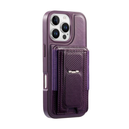 CaseNeo Fold Holder Retro Elastic Card Bag Magnetic Back Phone Case, For iPhone 16 Pro, For iPhone 16 Plus, For iPhone 16, For iPhone 15 Pro Max, For iPhone 15 Pro, For iPhone 15 Plus  