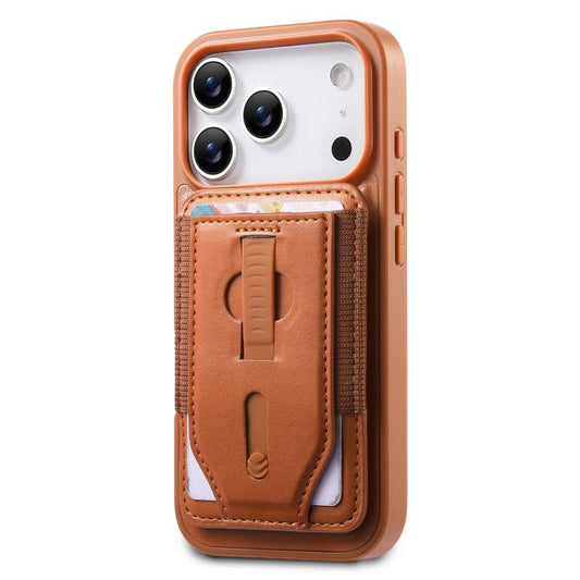 CaseNeo Retro Wristband Elastic Card Bag Magnetic Back Phone Case, For iPhone 17  