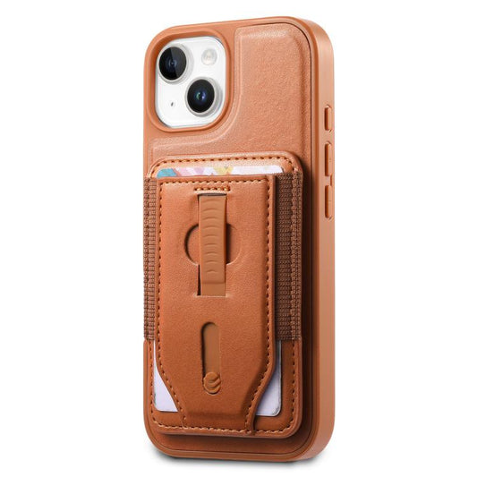 CaseNeo Retro Wristband Elastic Card Bag Magnetic Back Phone Case, For iPhone 13  
