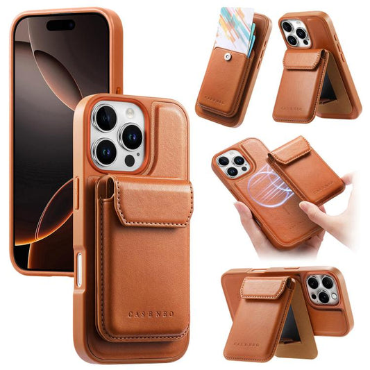 CaseNeo Retro Multi-Card Bag Magnetic Back Phone Case, For iPhone 16 Pro, For iPhone 16 Plus, For iPhone 16, For iPhone 15 Pro Max, For iPhone 15 Pro, For iPhone 15 Plus  