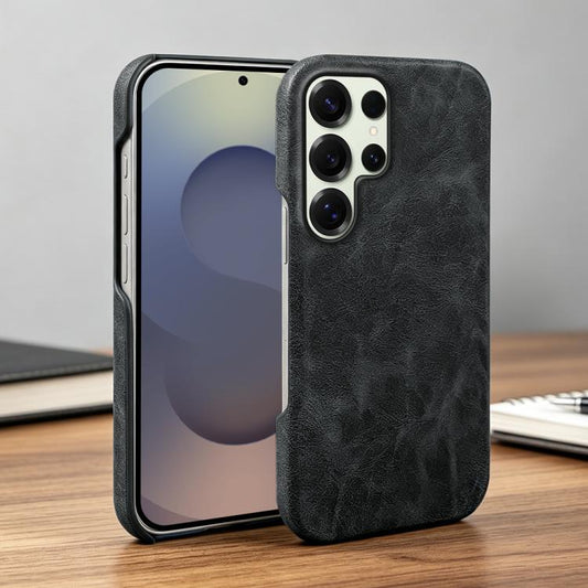 Retro-skin Magnetic Vegan Leather Back Phone Case, For Galaxy S25 Ultra 5G, For Galaxy S24 FE 5G, For Galaxy A55 5G  