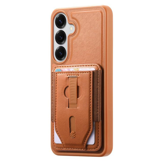 CaseNeo Retro Wristband Elastic Card Bag Magnetic Back Phone Case, For Galaxy S24+ 5G / S25+ 5G  
