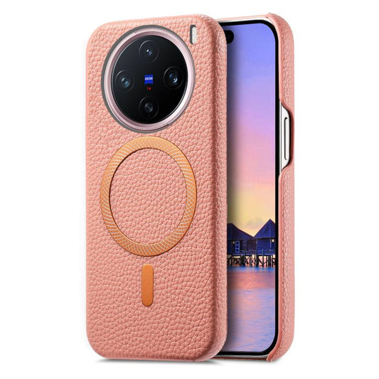Litchi Texture Brushed MagSafe PU Back Cover Phone Case, For vivo X200, For vivo X200 Pro  