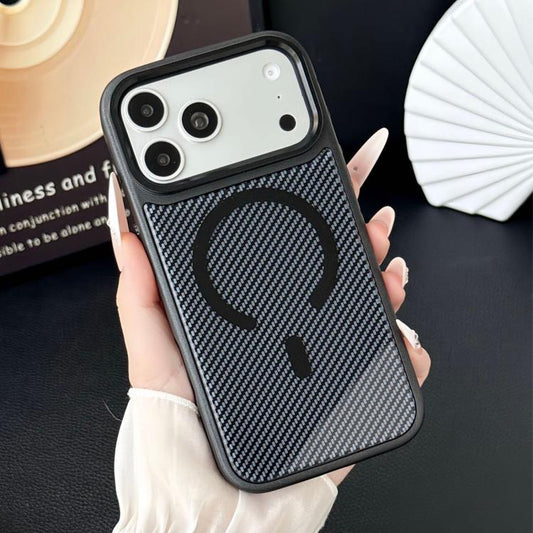 Carbon Fiber Texture Magnetic Phone Case with Watch Button, For iPhone 18 Pro / 17 Pro, For iPhone 18 Pro Max / 17 Pro Max  