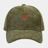 Spring And Autumn New Small Love Embroidered Corduroy Baseball Cap  