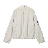 Stand up collar casual loose slimming pilot jacket woolen coat  