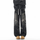 Street Style Gray Green Camouflage Denim Pants Men  