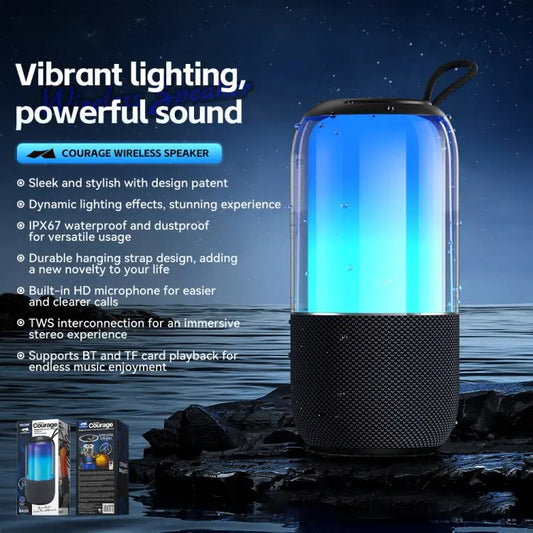 WK Beluga D13 Outdoor Waterproof Portable Bluetooth Speaker, D13 (Black) - UTrano