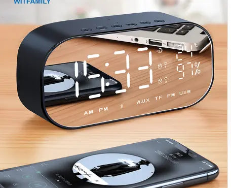 Wireless Bluetooth Low - tone Speaker With Alarm Clock  