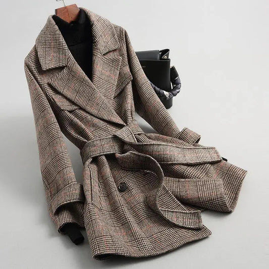Women's Fashion Cashmere Tweed Coat  