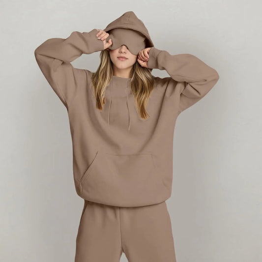 Women's Fashion Solid Color Hooded Top  