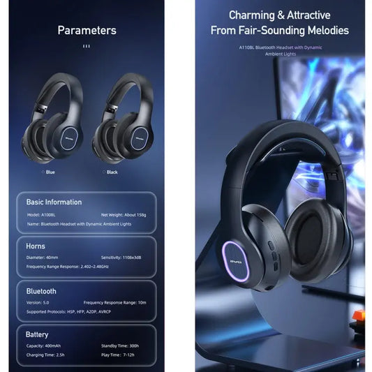 awei A100BL Wireless Stereo Headphones, A100BL - UTrano
